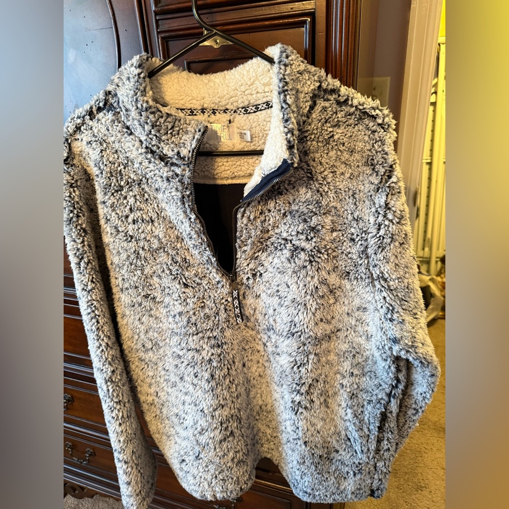 Cozy Fleece Quarter-Zip Pullover size XL by Time and Tru